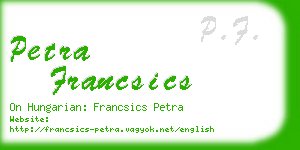 petra francsics business card
